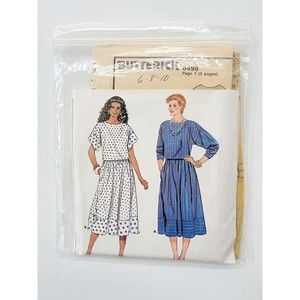 VINTAGE BUTTERICK LADIES TOP SKIRT Sew PATTERN 6498 SIZE 6-10
